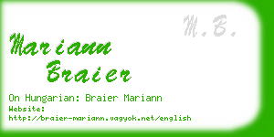 mariann braier business card